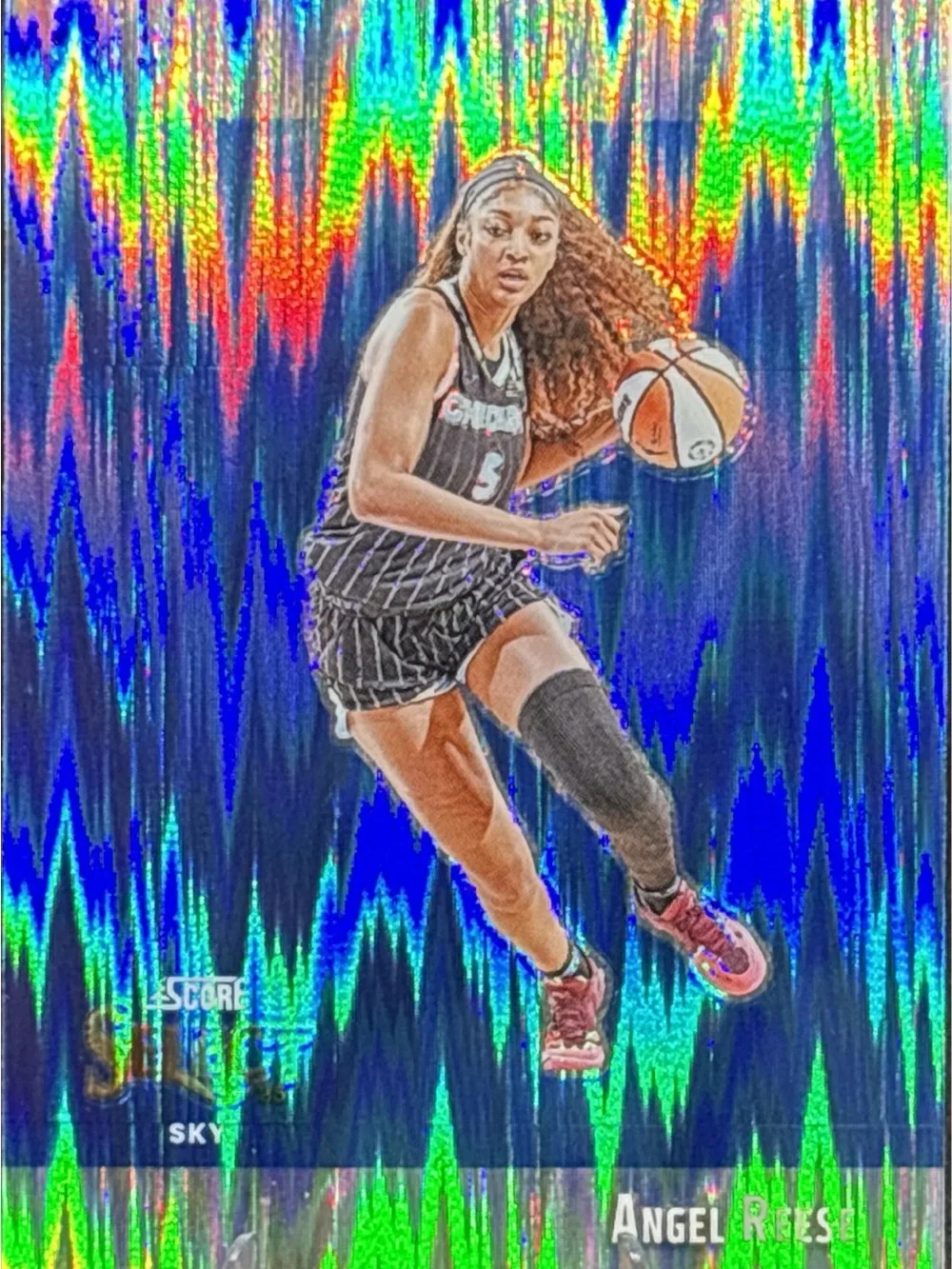 Panini Select Holographic Wave Prizm Angel Reese Basketball Trading Card